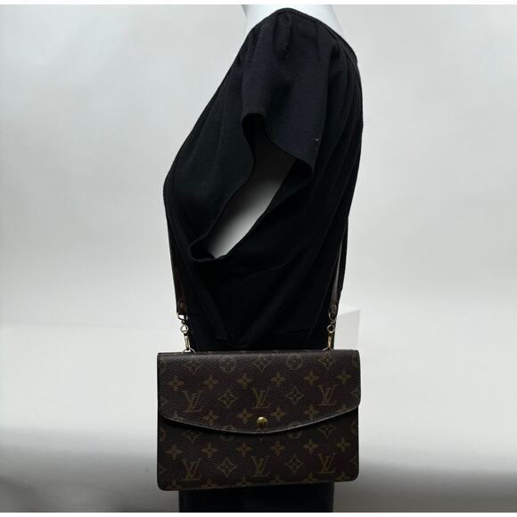 Louis Vuitton LV Monogram Pochette Double Rabat Thin Shoulder Bag - Picture 13 of 14